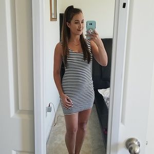 Pick 2 for $8 Black and White Striped Dress